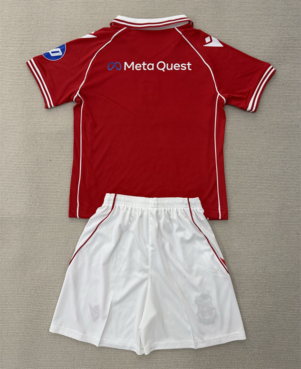 2025-2026 Wrexham Home Red Youth/Kids Soccer Uniform-AY