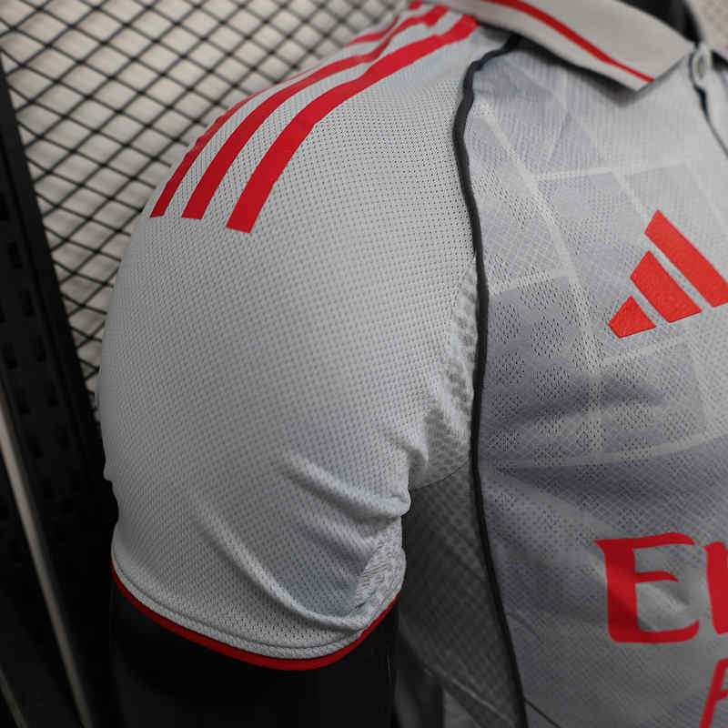 Player Version 2025-2026 Correct Edition Olympique Lyonnais 2nd Away Grey Thailand Soccer Jersey AAA-888