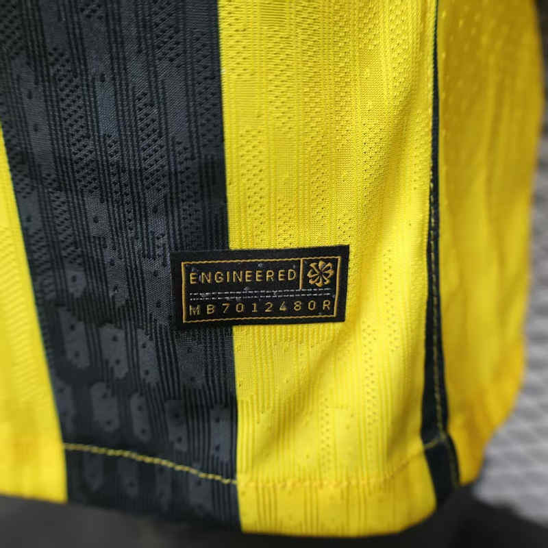 Player Version 2025-2026 New Ad Al Ittihad Saudi Home Yellow&Black Thailand Soccer Jersey AAA-888