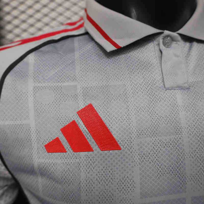 Player Version 2025-2026 Correct Edition Olympique Lyonnais 2nd Away Grey Thailand Soccer Jersey AAA-888