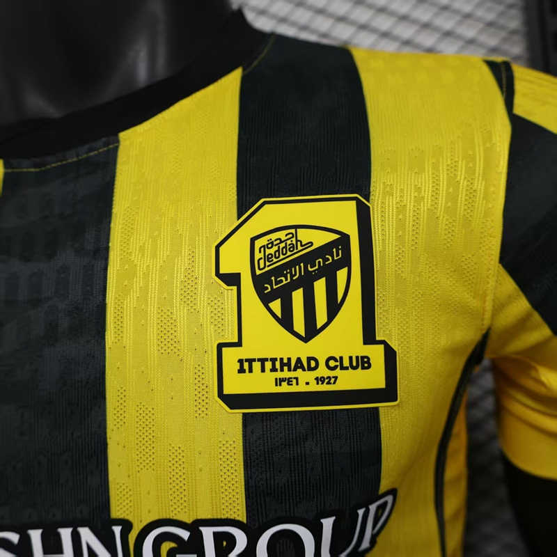 Player Version 2025-2026 New Ad Al Ittihad Saudi Home Yellow&Black Thailand Soccer Jersey AAA-888