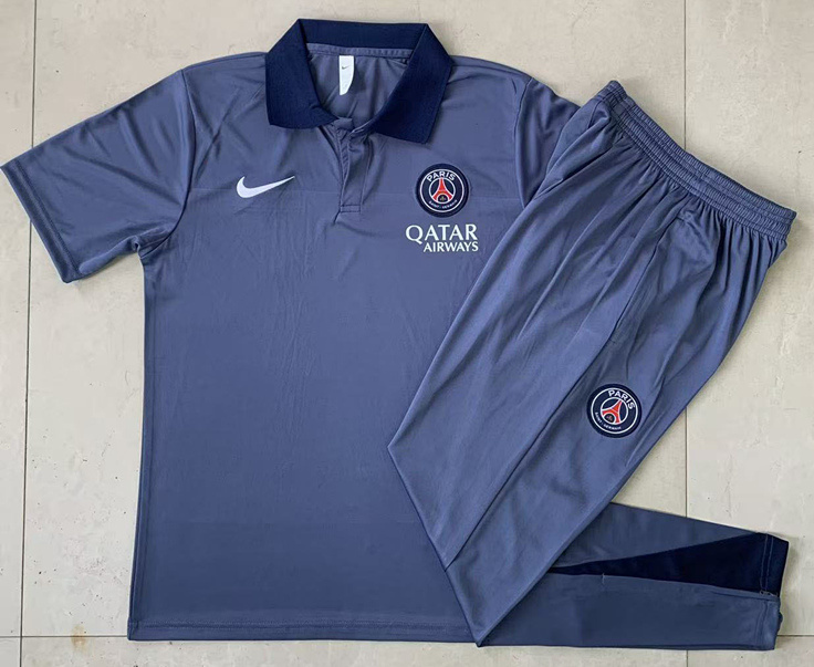 2025-2026 Paris SG Grey Thailand Polo Uniform-815