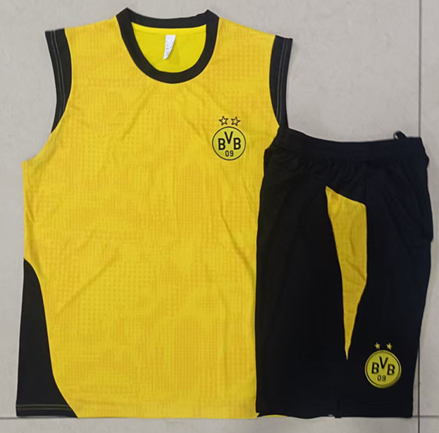 2025-2026 Borussia Dortmund Yellow Inkjet Vest Thailand Tracksuit Uniform-815