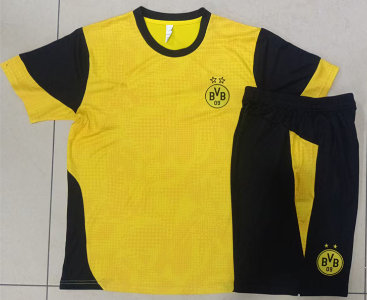 2025-2026 Borussia Dortmund Yellow Inkjet Short-sleeved Thailand Tracksuit Uniform-815