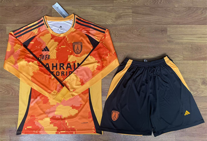 2025-2026 Paris FC 2nd Away Orange LS Soccer Uniform-709