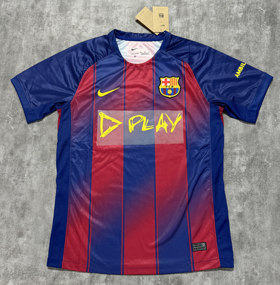 (S-4XL) 2025-2026 Derby Version Barcelona Red&Blue Thailand Soccer Jersey AAA