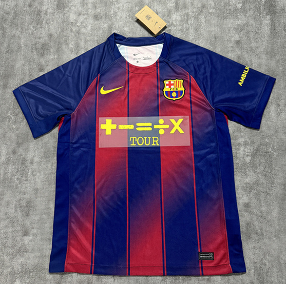(S-4XL) 2025-2026 +- Edition Barcelona Home Blue&Red Thailand Soccer Jersey AAA-4506