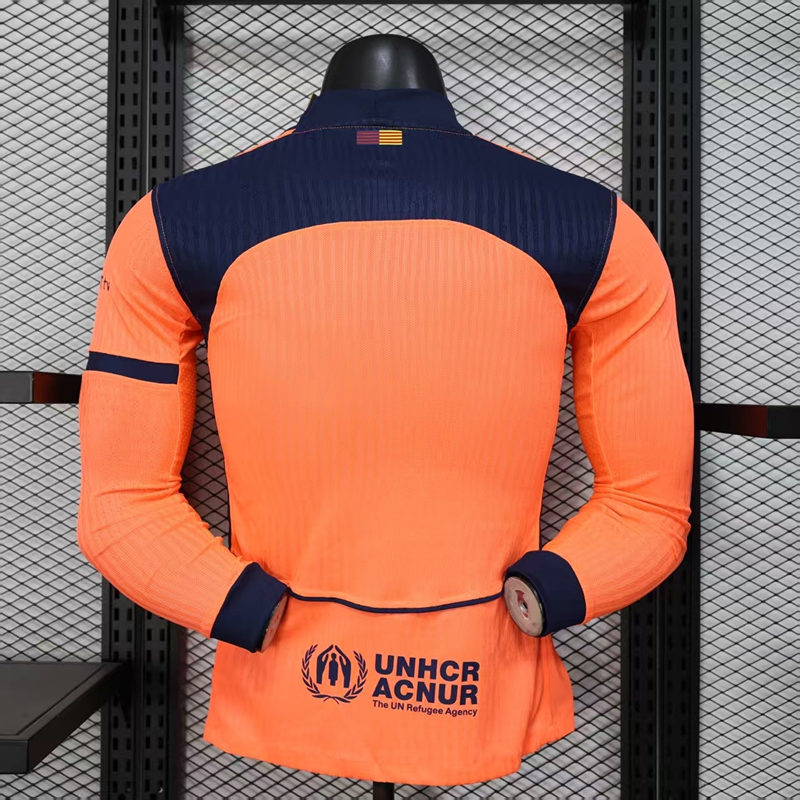 Player Version 2025-2026 Barcelona 2nd Away Orange Thailand LS Soccer Jersey AAA-888
