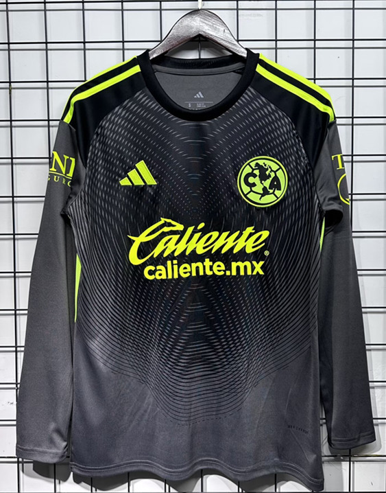 2025-2026 Club America Goalkeeper Grey&Black LS Thailand Soccer Jersey AAA-GB