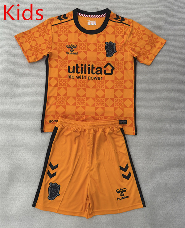 2025-2026 Sunderland AFC Goalkeeper Orange Kids/Youth Soccer Uniform-AY