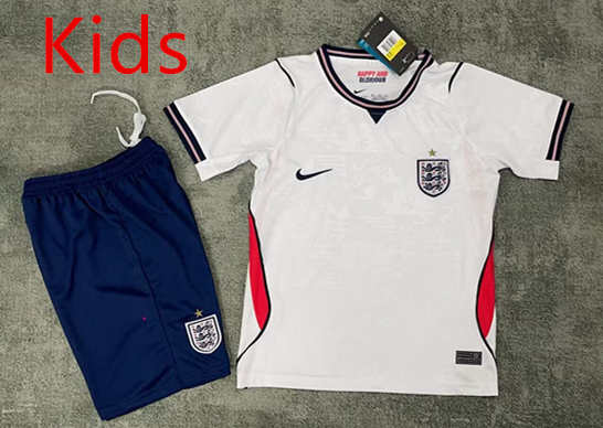 2025-2026 England Home White Kids/Youth Soccer Uniform-7209