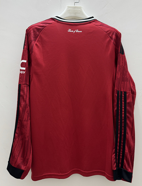 (S-4XL)2025-2026 Manchester United Home Red LS Thailand Soccer Jersey AAA-9268