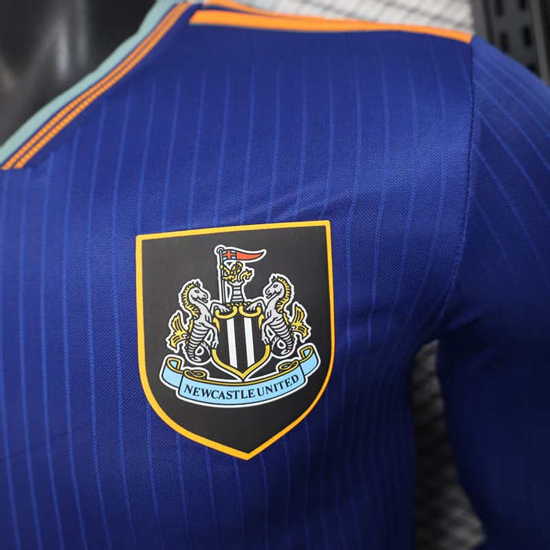 Player Version 2025-2026 Newcastle United 2nd Away Blue LS Thailand Soccer Jersey AAA-888