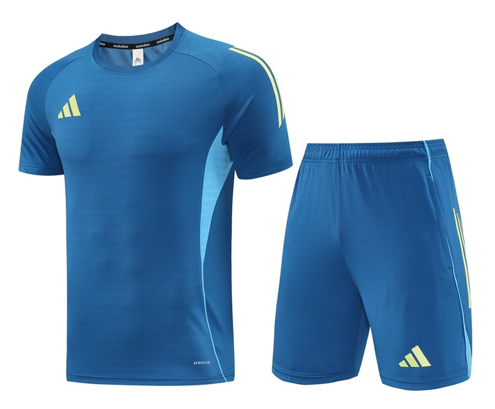 Adidas Blue Soccer Short-Sleeves Tracksuit-LH