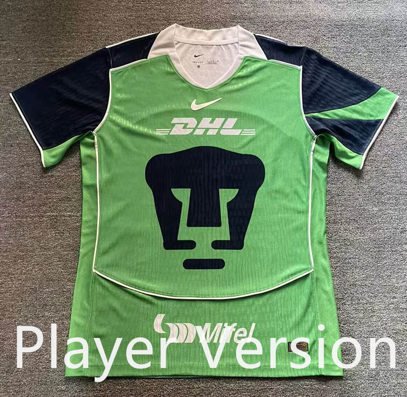 (S-4XL) Player Version 2025-2026 PA UNAM 2nd Away Green Thailand Soccer Jersey AAA-912