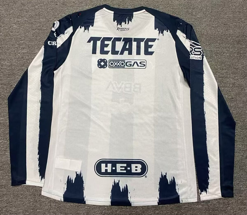 (S-4XL) Player Version 2025-2026 Monterrey Home White&Blue LS Thailand Soccer Jersey AAA-912