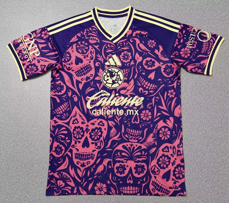 (S-4XL) 2025-2026 Halloween Version Club América Pink&Blue Thailand Soccer Jersey-2483