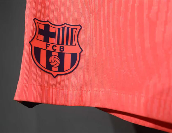 Player Version 2025-2026 Barcelona 2nd Away Orange Thailand Soccer Shorts-4563