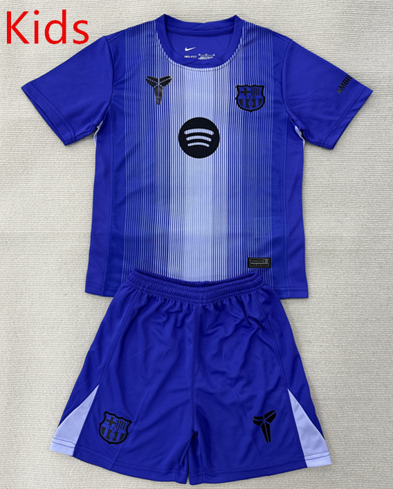 2025-2026 Barcelona Goalkeeper Purple Kids/Youth Soccer Uniform-AY