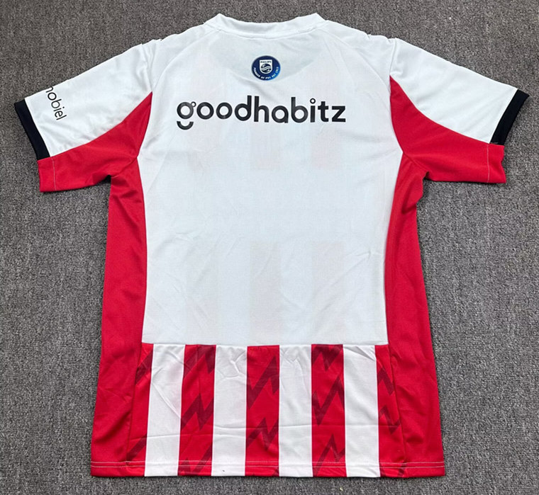 2025-2026 Correct Version PSV Eindhoven Home Red&White Thailand Soccer Jersey AAA-0388