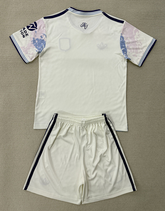 2025-2026 Aston Villa 2nd Away White&Pink Kids/Youth Soccer Uniform-AY