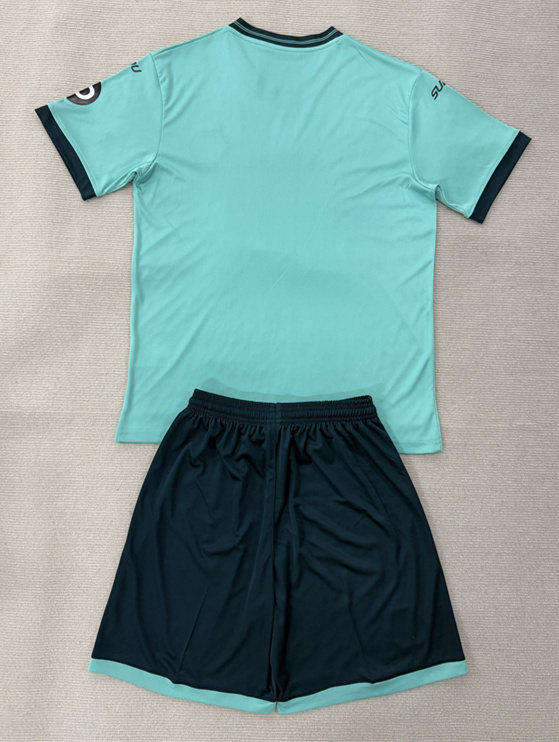 2025-2026 Wolverhampton Wanderers Away Green Kid/Youth Soccer Uniform-AY
