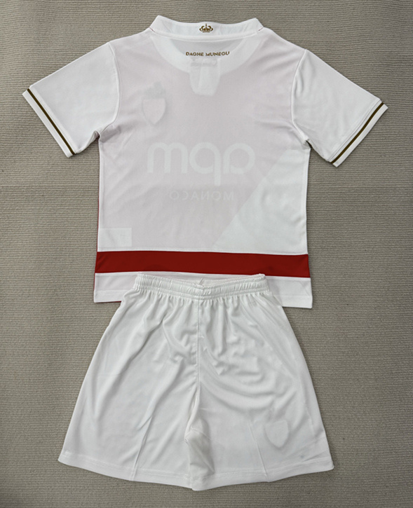 2025-2026 Monaco Home Red&White kids Soccer Uniform-AY