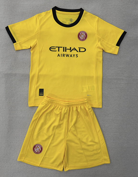2025-2026 Girona FC 2nd Away Yellow Soccer Uniform-AY