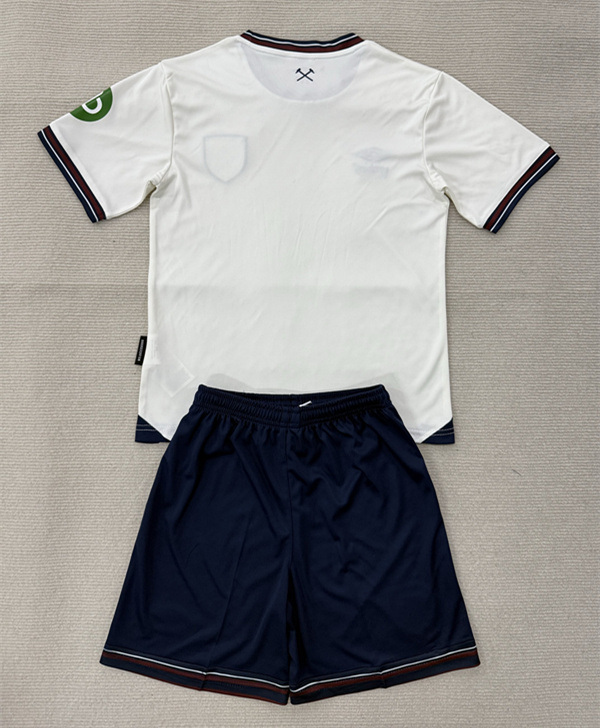 2025-2026 West Ham United Away White Kids/Youth Soccer Uniform-AY