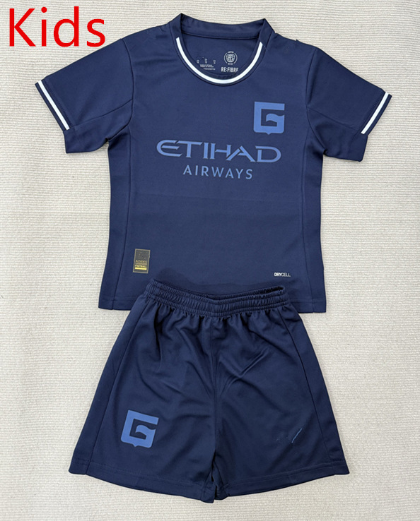 2025-2026 Girona FC 2nd Away Royal Blue Kids/Youth Soccer Uniform-AY