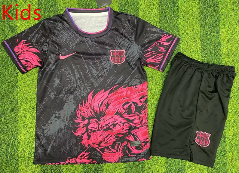 2025-2026 Special Version Lion Head Barcelona Blue Kids/Youth Soccer Uniform-1947