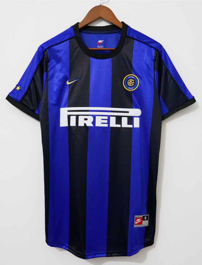 Retro Version 1999-2000 Inter Milan Home Blue&Black Thailand Soccer Jersey AAA-4847