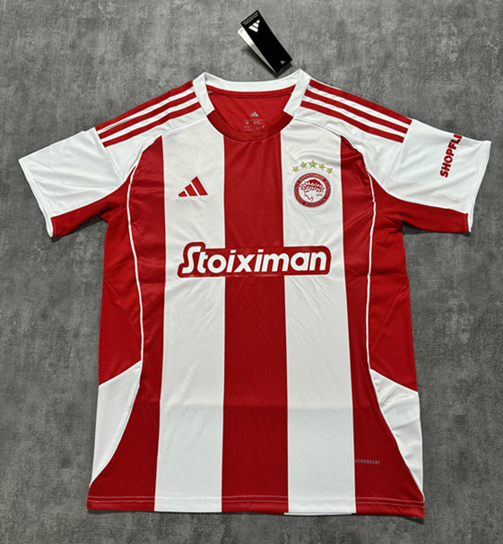 (S-4XL) 2025-2026 Olympiacos F.C. Home Red&White Thailand Soccer Jersey AAA-4506