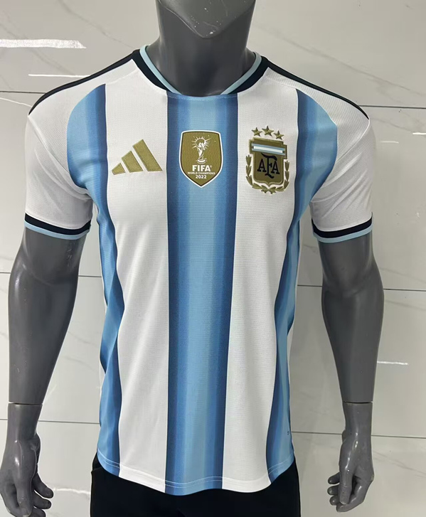 (S-4XL) (With Championship Badge)2026 World Cup Argentina Home Blue&White Thailand Soccer Jersey AAA-416