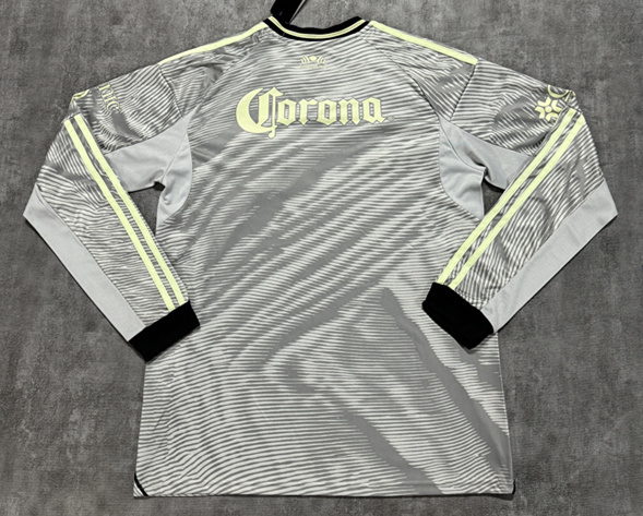 (S-4XL) 2025-2026 Club America 2nd Away Gray LS Thailand Soccer Jersey AAA-4506