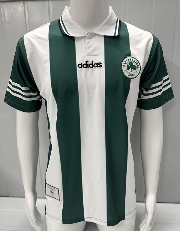 Retro Version 1996-1997 Panathinaikos F.C. Home Green&White Thailand Soccer Jersey AAA-503