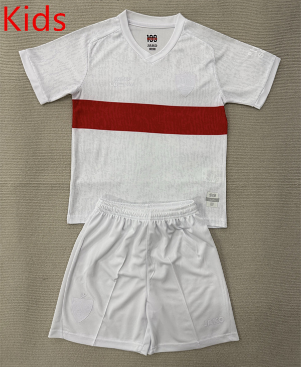 2025-2026 Anniversary Version VfB Stuttgart White Kids/Youth Soccer Uniform-AY