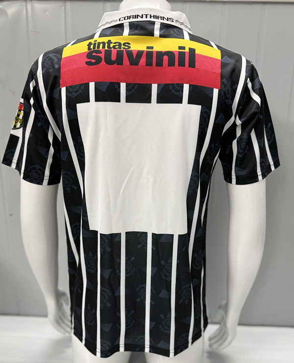 Retro Version 1995 Corinthians Away White&Black Thailand Soccer Jersey AAA-503