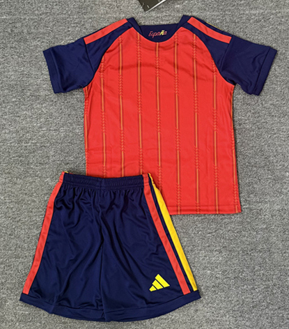 2026-2027 Spain Home Red Kids/Youth Soccer Uniform-4247