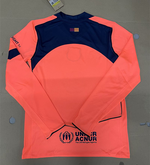 (S-4XL) 2025-2026 Barcelona 2nd Away Orange LS Thailand Soccer Jersey AAA-9409