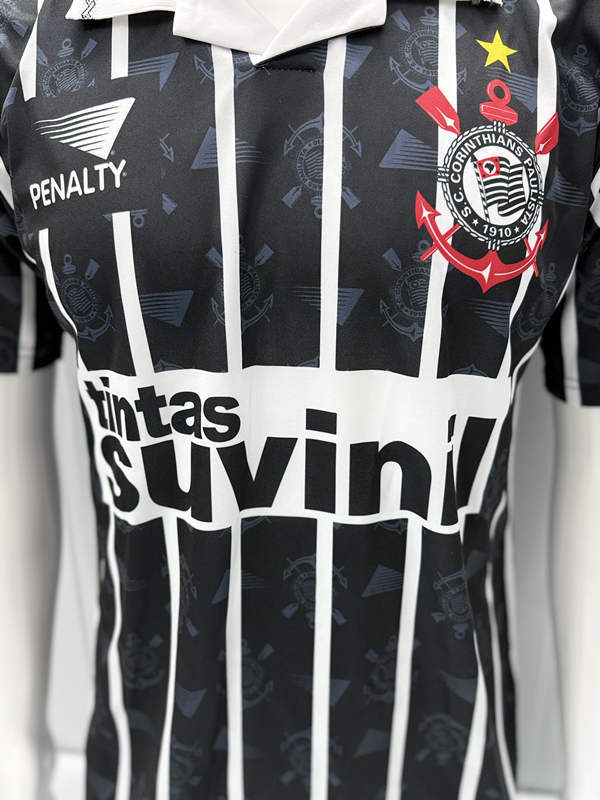 Retro Version 1995 Corinthians Away White&Black Thailand Soccer Jersey AAA-503