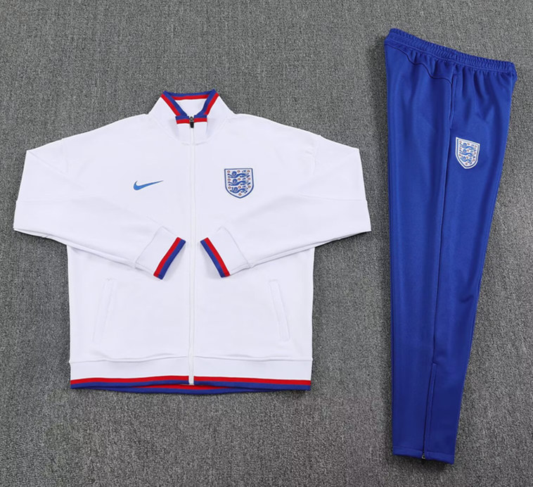 2025-2026 England White Soccer Thailand Jacket Uniform-4627