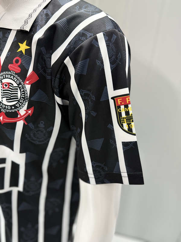 Retro Version 1995 Corinthians Away White&Black Thailand Soccer Jersey AAA-503