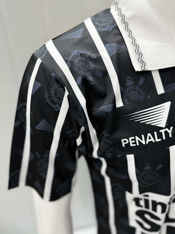 Retro Version 1995 Corinthians Away White&Black Thailand Soccer Jersey AAA-503