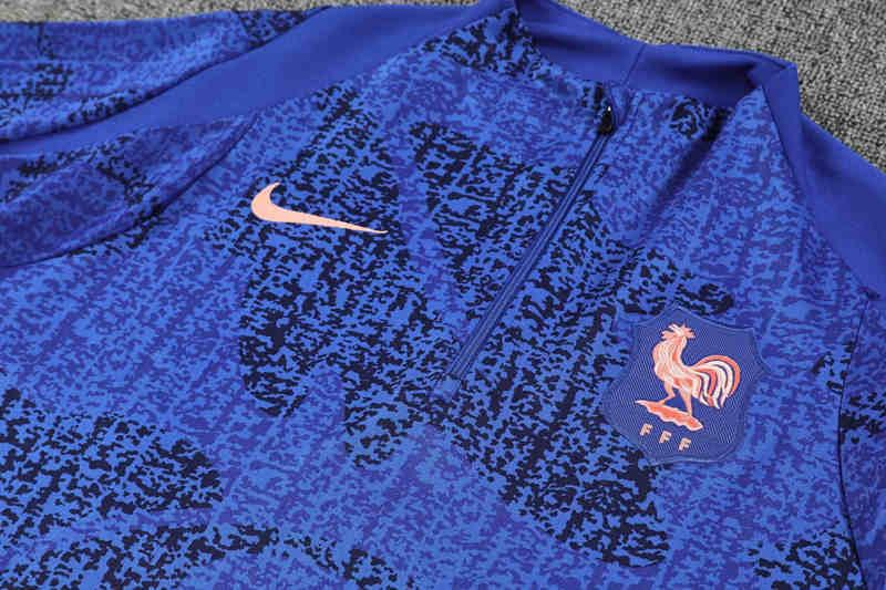 2025-2026 France Colorful Blue Thailand Soccer Tracksuit Uniform-4627