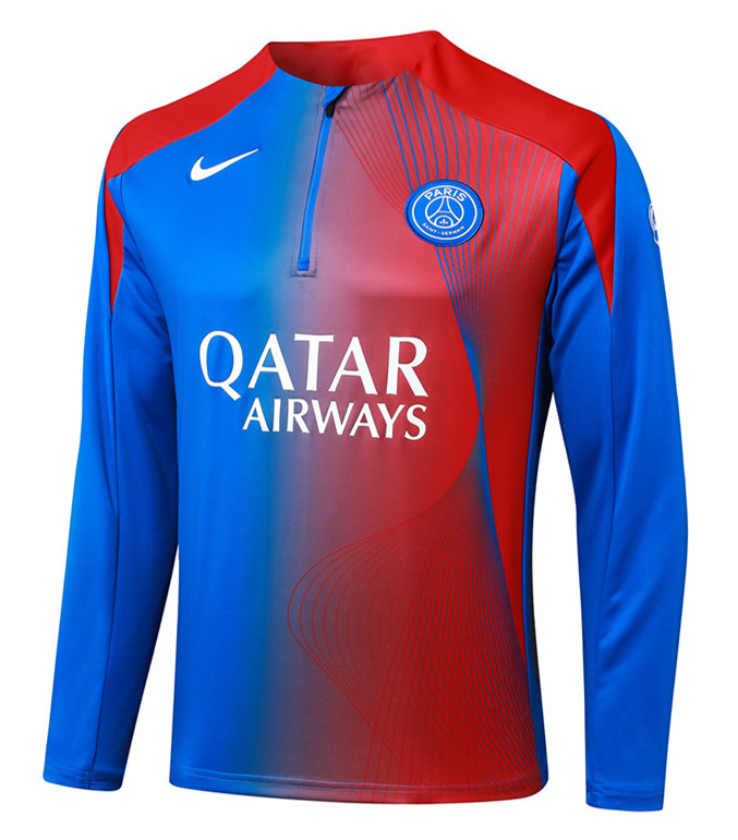 2025-2026 Paris Blue&Red Inkjet Thailand Soccer Tracksuit-815