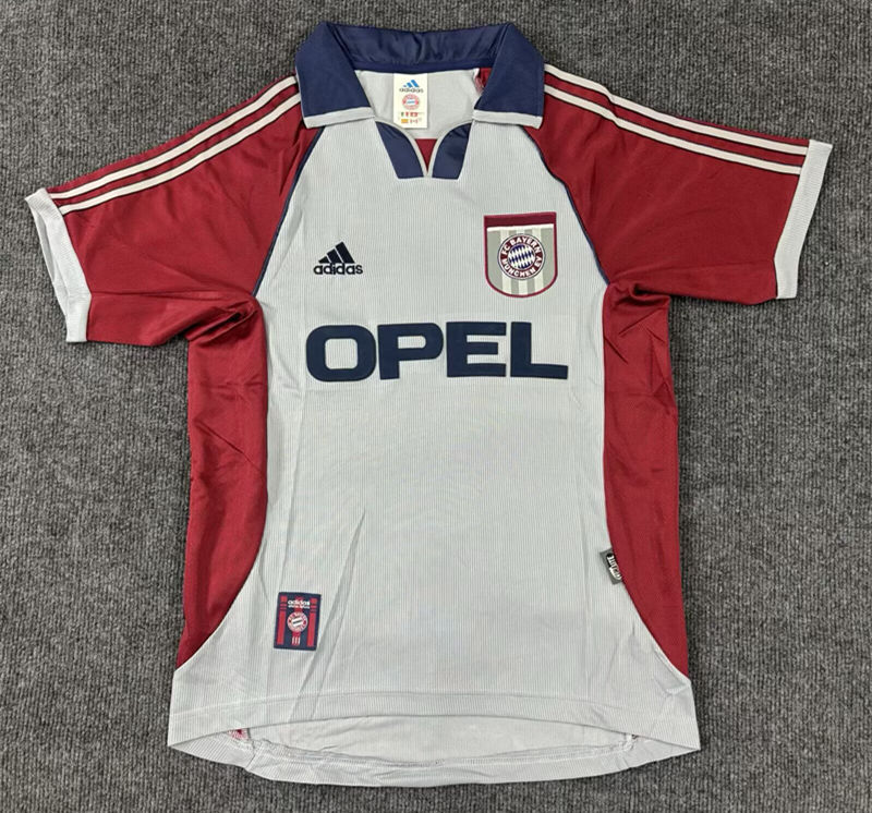 Retro Version 1997-1999 Bayern München Away Red&White Thailand Soccer Jersey AAA-5404