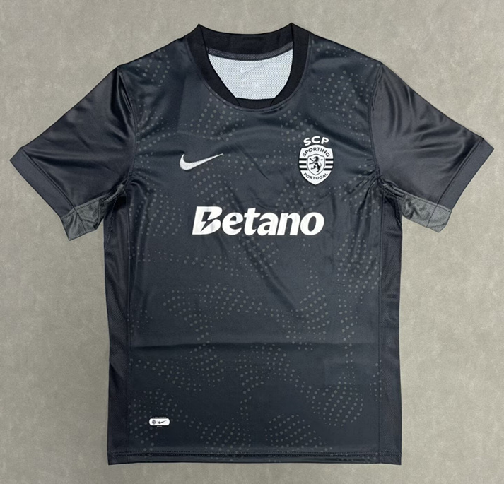 (S-4XL) 2025-2026 Sporting Lisbon Clube de Portugal Black Thailand Training Soccer Jersey AAA-2633