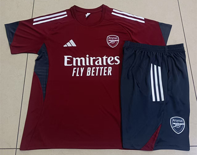 2025-2026 Arsenal Red Short-Sleeve Thailand Soccer Tracksuit-815