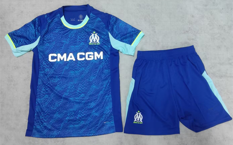 2025-2026 Olympique de Marseille Second Away Blue Soccer Uniform-718